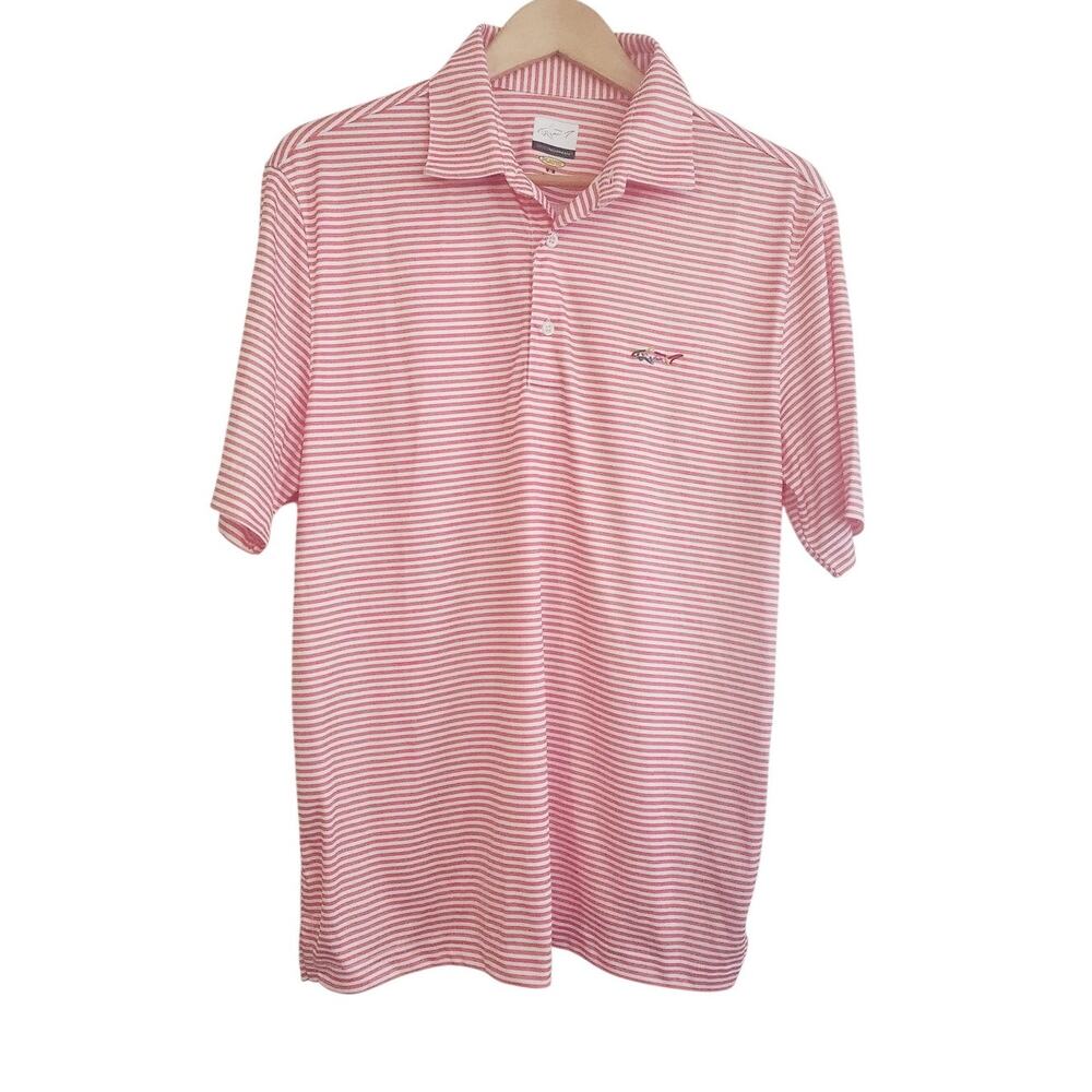 M Greg Norman performance striped polo